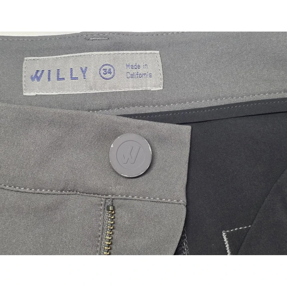 Willy Mens Size 34 California Tech Performance Golf Flex‎ Gray Chino Shorts